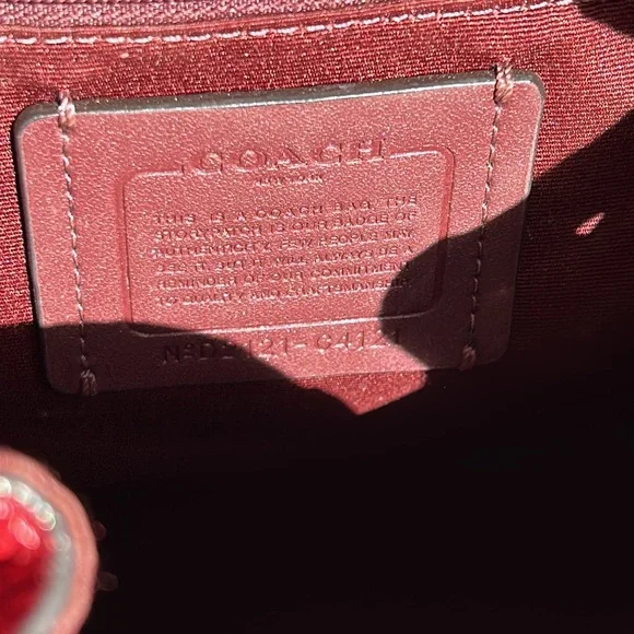 Coach Women's Pennie Pebble Leather Red Backpack 22